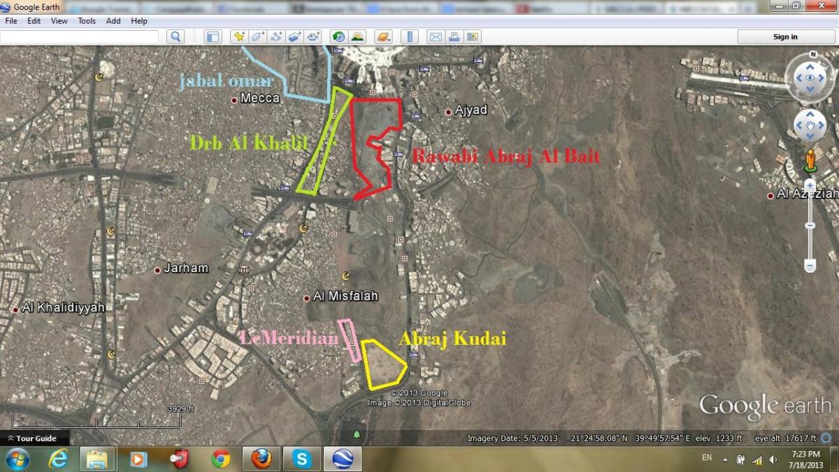 mapa de kudai estacionamento Meca 