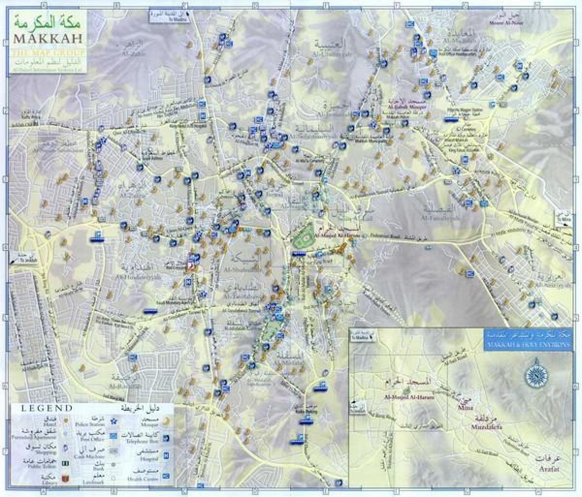 mapa de estradas de Meca cidade