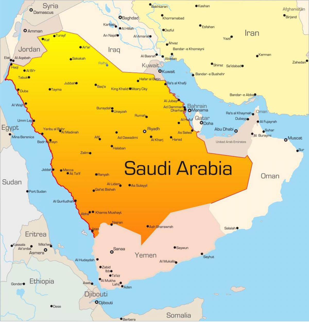 Meca na arábia saudita mapa