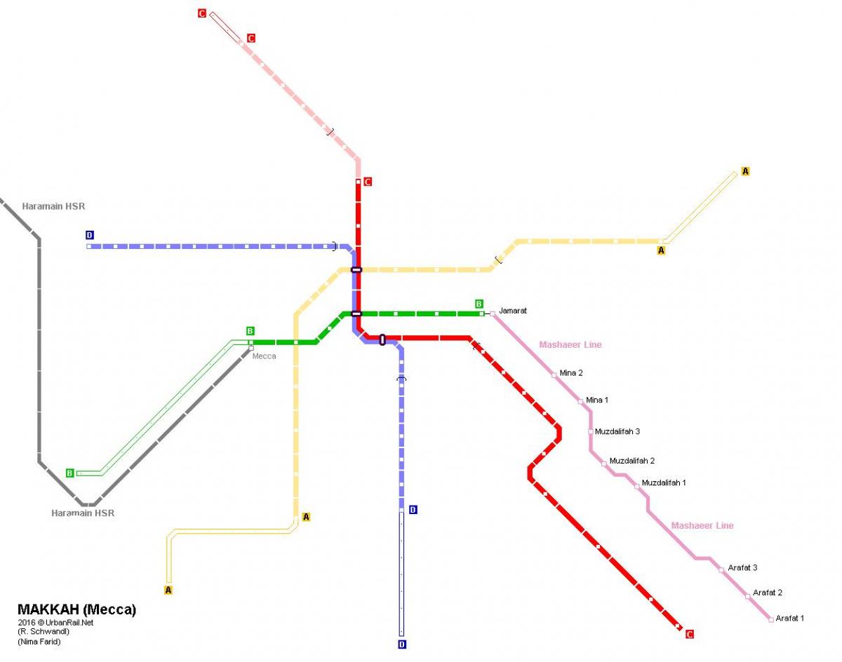 mapa de Meca metro 