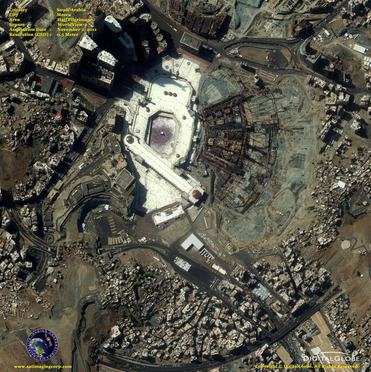 mapa de Meca mapa por satélite