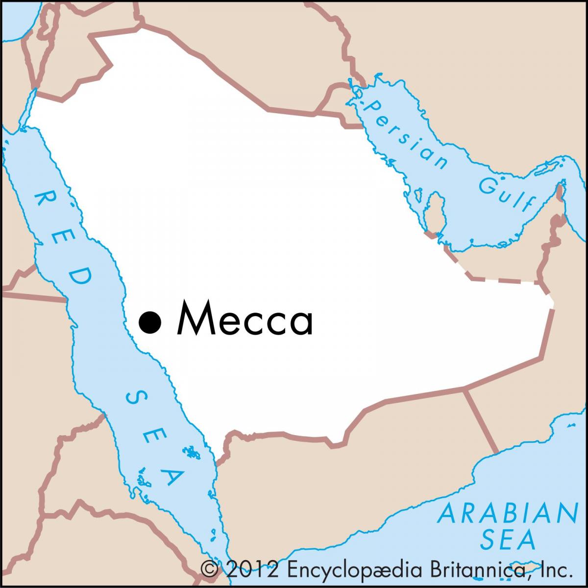 mapa de se shahrah e hijras Meca 