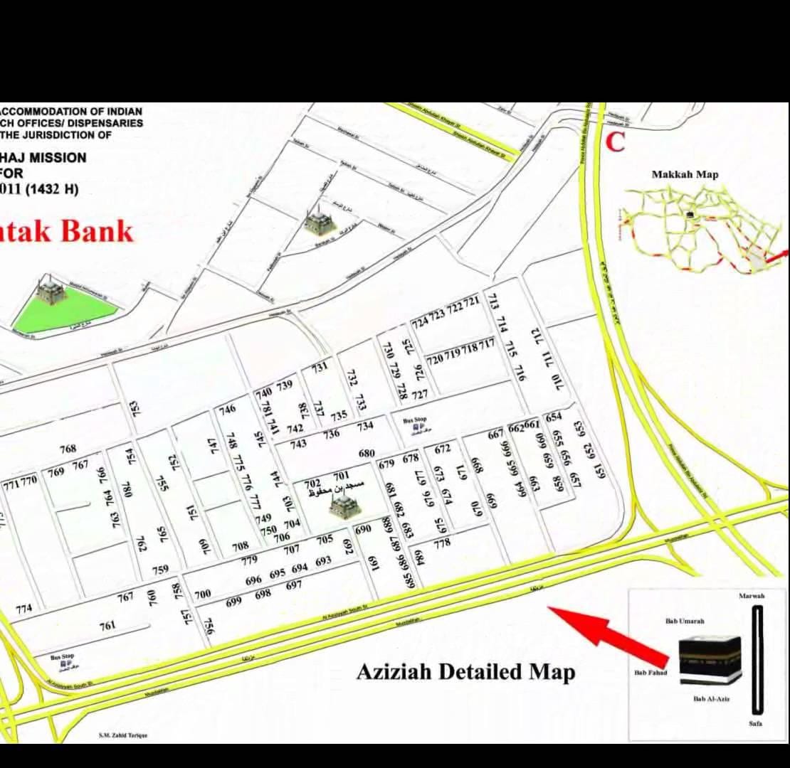 mapa de aziziyah Meca