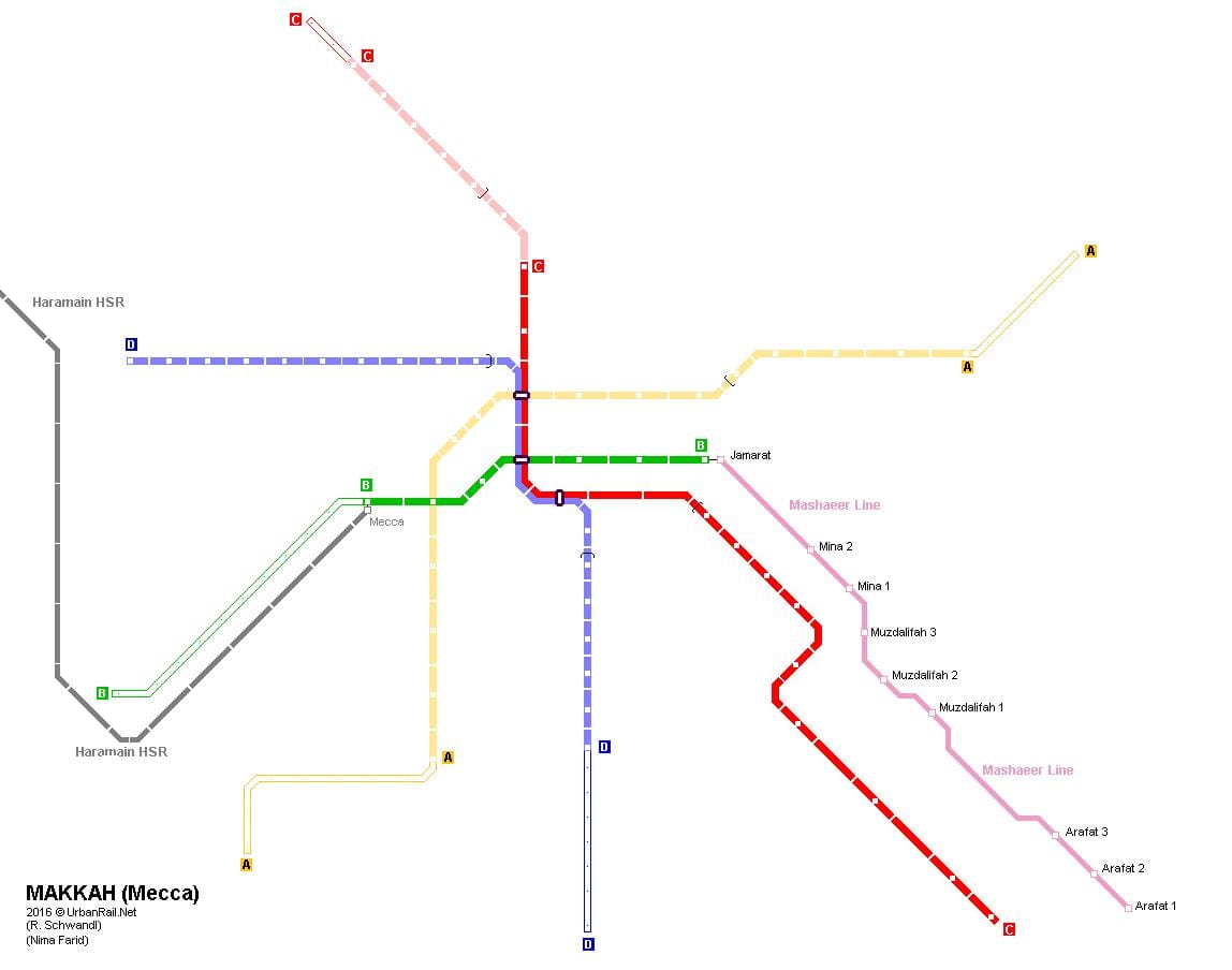mapa de Meca metro