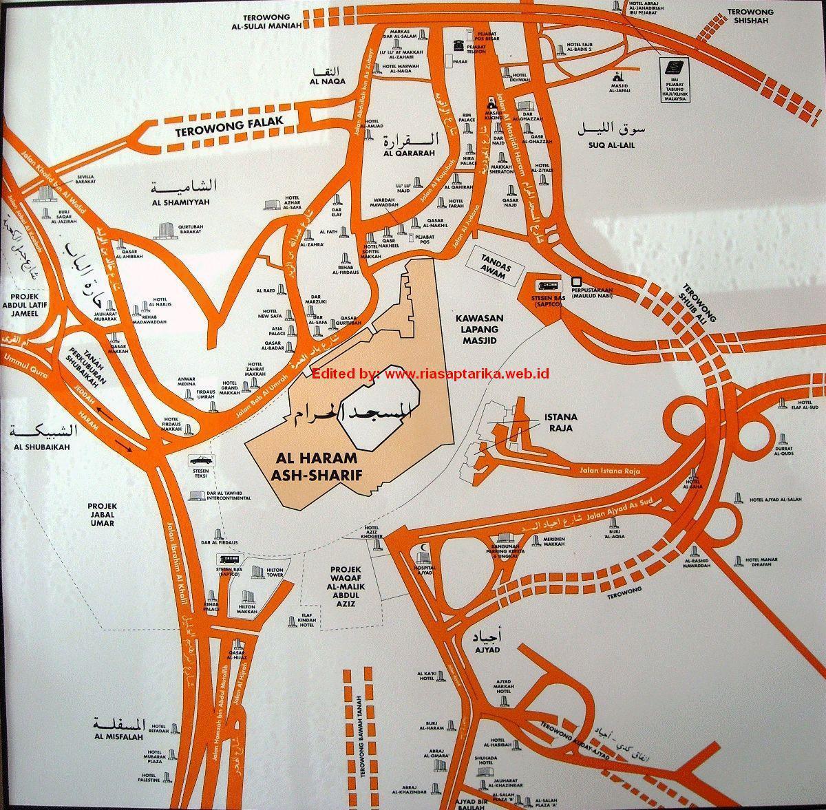 mapa de misfalah Meca mapa